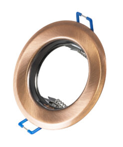 GloboStar® DELTA 77812 Χωνευτό Στρόγγυλο Σποτ Οροφής για Λάμπα MR16 με Βάση GU5.3 ή GU10 – IP20 – Μεταλλικό – Φ83 x Υ31mm – Χάλκινο – 5 Χρόνια Εγγύηση