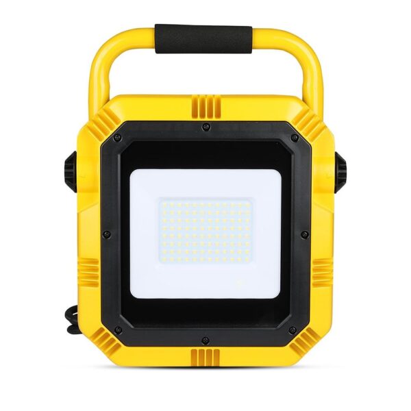 LED Φορητός Προβολέας με 3m Καλώδιο&Πρίζα 50W V-TAC PRO Samsung Chip 4000lm Κίτρινο-Μαύρο 100° IP44 Φυσικό Λευκό 4000K – 945