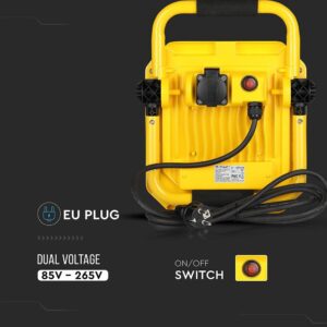 LED Φορητός Προβολέας με 3m Καλώδιο&Πρίζα 50W V-TAC PRO Samsung Chip 4000lm Κίτρινο-Μαύρο 100° IP44 Φυσικό Λευκό 4000K – 945