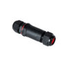 GloboStar® FAST-CONNECT 69916 Διπλός Ι Αδιάβροχος IP68 Σύνδεσμος Ταχείας Σύνδεσης & Διακλάδωσης Καλωδίων – 1 x Είσοδος & 1 x Έξοδος – Εσωτερική Τριπλή Κλέμα με Συμβατή Διατομή Καλωδίων 3 x 0.5mm² έως 3 x 4mm² – 450V 24A Max – Φ3 x Υ10.5cm – Μαύρο – 5 Years Warranty