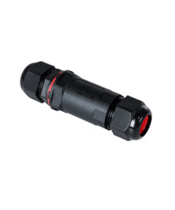 GloboStar® FAST-CONNECT 69916 Διπλός Ι Αδιάβροχος IP68 Σύνδεσμος Ταχείας Σύνδεσης & Διακλάδωσης Καλωδίων – 1 x Είσοδος & 1 x Έξοδος – Εσωτερική Τριπλή Κλέμα με Συμβατή Διατομή Καλωδίων 3 x 0.5mm² έως 3 x 4mm² – 450V 24A Max – Φ3 x Υ10.5cm – Μαύρο – 5 Years Warranty