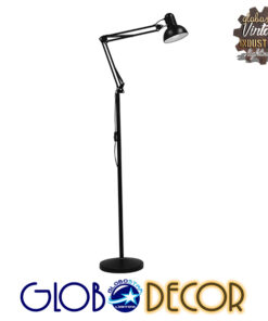 GloboStar® AUDREY 01468 Vintage Φωτιστικό Δαπέδου Μονόφωτο 1 x E27 Μαύρο Μεταλλικό Καμπάνα D15 x H190cm