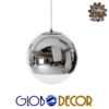 GloboStar® MIRAGE 01311 Μοντέρνο Κρεμαστό Φωτιστικό Οροφής Μονόφωτο 1 x E27 Γυάλινο Νίκελ Φ15 x Υ13cm