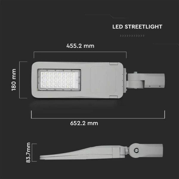 LED φωτιστικό δρόμου, V-TAC PRO Samsung Chip (CLASS I, INVENTRONICS DRIVER), 50W 5700Κ (140LM/W) – 953