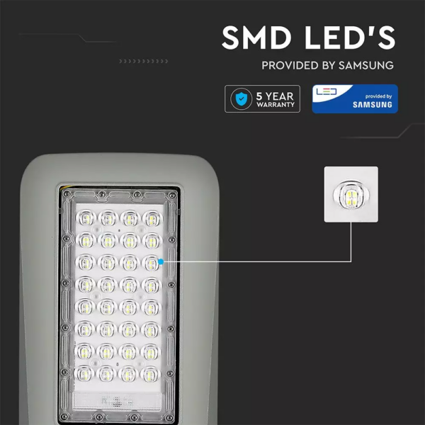 LED φωτιστικό δρόμου, V-TAC PRO Samsung Chip (CLASS I, INVENTRONICS DRIVER), 50W 5700Κ (140LM/W) – 953