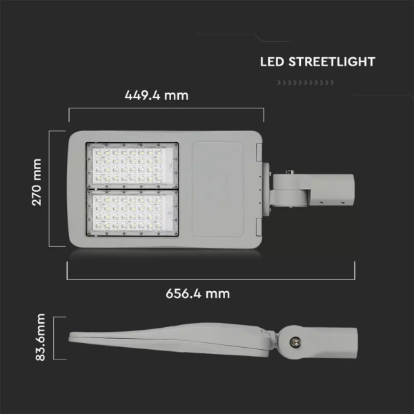 LED φωτιστικό δρόμου, V-TAC PRO Samsung Chip (CLASS I, INVENTRONICS DRIVER), 100W 5700Κ (140LM/W) – 954