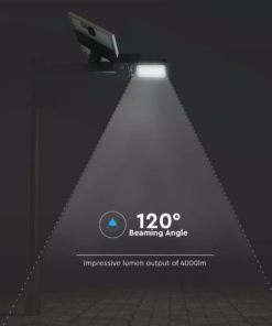 LED ηλιακό φωτιστικό δρόμου 50W ψυχρό λευκό 6000K μαύρο σώμα V-TAC – 95509