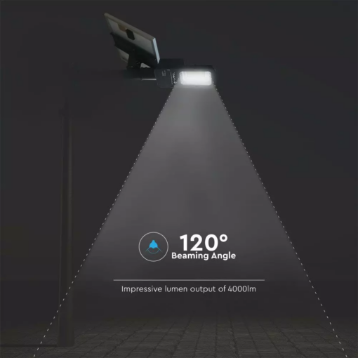 LED ηλιακό φωτιστικό δρόμου 50W ψυχρό λευκό 6000K μαύρο σώμα V-TAC – 95509