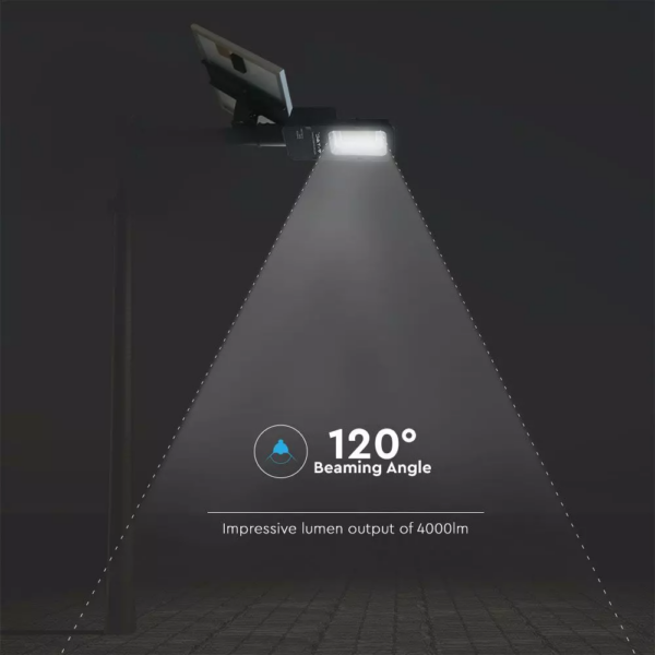 LED ηλιακό φωτιστικό δρόμου 50W ψυχρό λευκό 6000K μαύρο σώμα V-TAC – 95509