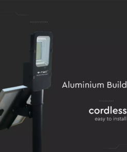 LED ηλιακό φωτιστικό δρόμου 50W ψυχρό λευκό 6000K μαύρο σώμα V-TAC – 95509