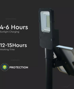 LED ηλιακό φωτιστικό δρόμου 50W ψυχρό λευκό 6000K μαύρο σώμα V-TAC – 95509