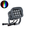 GloboStar® FLOOD-XENA 90699 Προβολέας Wall Washer με Αντιθαμβωτική Γρίλια για Φωτισμό Κτιρίων LED 24W 2040lm 10° DC 24V Αδιάβροχο IP65 L13 x W11 x H15cm RGBW DMX512 – Γκρι Ανθρακί – 3 Years Warranty