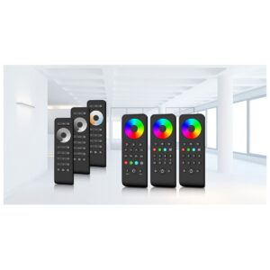 GloboStar® 71563 RS4 SKYDANCE Ασύρματο Χειριστήριο Αφής RF 2.4Ghz 4 Group για όλα τα RGB/RGBW SKYDANCE Controller DC 3V 2 x AAA – IP20 Μαύρο Μ14 x Π5 x Υ1.9cm – 5 Years Warranty