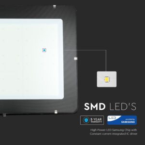 LED Προβολέας 1000W V-TAC PRO Samsung Chip Μαύρος 100° 120000lm Αδιάβροχος IP65 Φυσικό 4000K – 968