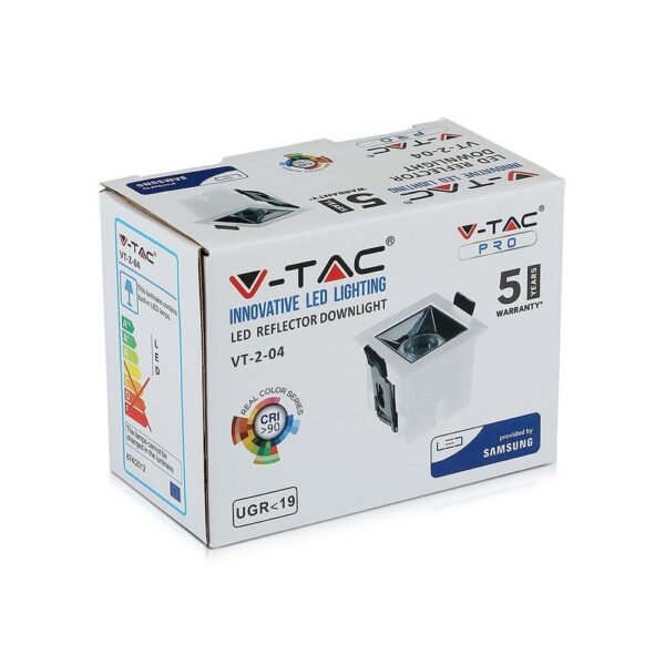 LED Φωτιστικό Χωνευτό COB 4W CRI>90 V-TAC PRO Samsung Chip 12° 320lm Θερμό 2700K – 972
