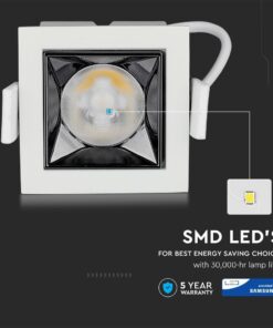 LED Φωτιστικό Χωνευτό COB 4W CRI>90 V-TAC PRO Samsung Chip 12° 320lm Θερμό 2700K – 972