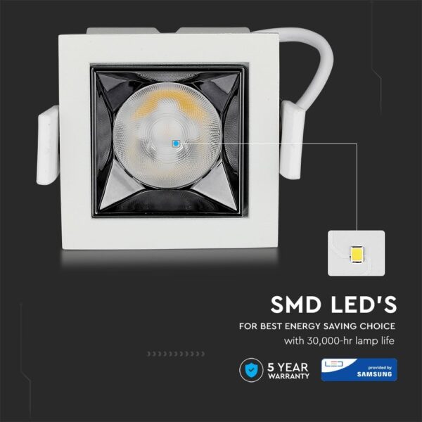 LED Φωτιστικό Χωνευτό COB 4W CRI>90 V-TAC PRO Samsung Chip 12° 320lm Θερμό 2700K – 972