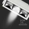LED Φωτιστικό Χωνευτό 12W CRI>90 V-TAC PRO Samsung Chip 12° 960lm Φυσικό 4000K – 974