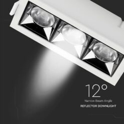 LED Φωτιστικό Χωνευτό 12W CRI>90 V-TAC PRO Samsung Chip 12° 960lm Φυσικό 4000K – 974