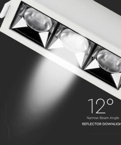 LED Φωτιστικό Χωνευτό 12W CRI>90 V-TAC PRO Samsung Chip 12° 960lm Φυσικό 4000K – 974