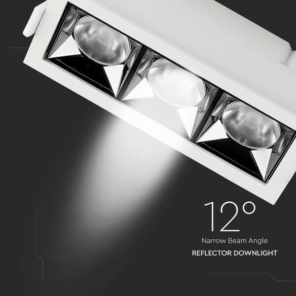 LED Φωτιστικό Χωνευτό 12W CRI>90 V-TAC PRO Samsung Chip 12° 960lm Φυσικό 4000K – 974