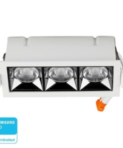LED Φωτιστικό Χωνευτό 12W CRI>90 V-TAC PRO Samsung Chip 12° 960lm Φυσικό 4000K – 974