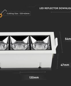 LED Φωτιστικό Χωνευτό 12W CRI>90 V-TAC PRO Samsung Chip 12° 960lm Φυσικό 4000K – 974