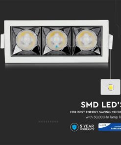 LED Φωτιστικό Χωνευτό 12W CRI>90 V-TAC PRO Samsung Chip 12° 960lm Φυσικό 4000K – 974