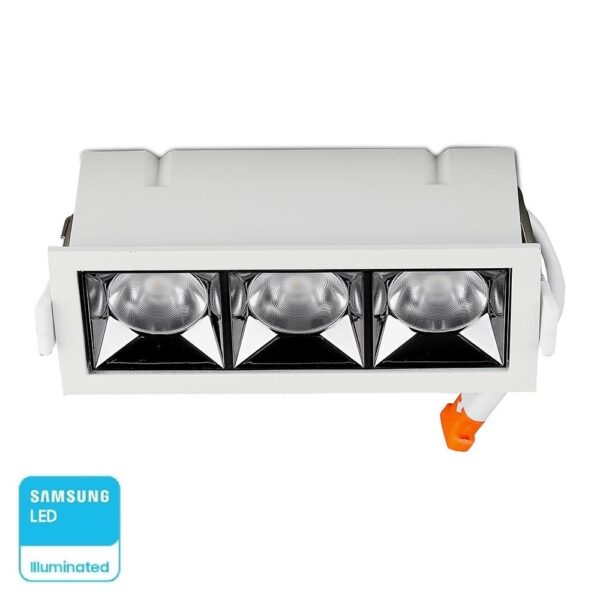 LED Φωτιστικό Χωνευτό 12W CRI>90 V-TAC PRO Samsung Chip 12° 960lm Θερμό 2700K - 975