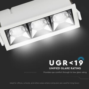 LED Φωτιστικό Χωνευτό 12W CRI>90 V-TAC PRO Samsung Chip 12° 960lm Φυσικό 4000K – 974