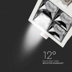 LED Φωτιστικό Χωνευτό 16W CRI>90 V-TAC PRO Samsung Chip 12° 1280lm Φυσικό 4000K – 977