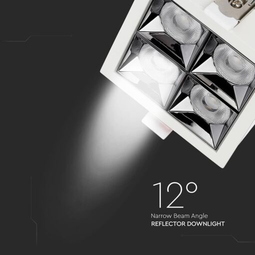 LED Φωτιστικό Χωνευτό 16W CRI>90 V-TAC PRO Samsung Chip 12° 1280lm Φυσικό 4000K – 977