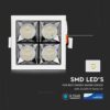 LED Φωτιστικό Χωνευτό 16W CRI>90 V-TAC PRO Samsung Chip 12° 1280lm Φυσικό 4000K – 977