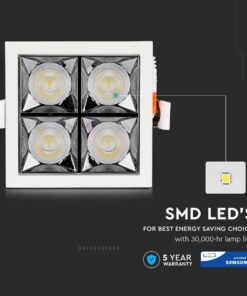 LED Φωτιστικό Χωνευτό 16W CRI>90 V-TAC PRO Samsung Chip 12° 1280lm Φυσικό 4000K – 977