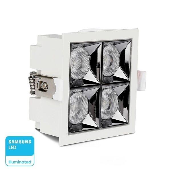 LED Φωτιστικό Χωνευτό 16W CRI>90 V-TAC PRO Samsung Chip 12° 1280lm Φυσικό 4000K - 977