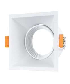 GloboStar® ALPHA 77832 Χωνευτό Κινούμενο Τετράγωνο Σποτ Οροφής για Λάμπα MR16/GU10 – IP20 – Χυτό Αλουμίνιο – Μ9 x Π9 x Υ4.5cm – Λευκό – 5 Χρόνια Εγγύηση