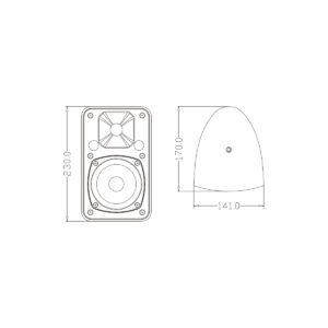 GloboStar® FDB ES104BT 98000 Facilities Speaker – Παθητικό Ηχείο Εγκαταστάσεων Επιτοίχιο με Μετασχηματιστή 100V & 16Ω – 40W RMS (160W Peak) – 1 x 4″ Inches LF & 1 x 0.8″ Inches HF – Αδιάβροχο IP65 – Μαύρο – Μ14.1 x Π17 x Υ23cm – Ζεύγος
