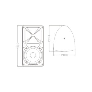 GloboStar® FDB ES108WT 98005 Facilities Speaker – Παθητικό Ηχείο Εγκαταστάσεων Επιτοίχιο με Μετασχηματιστή 100V & 16Ω – 150W RMS (600W Peak) – 1 x 8″ Inches LF & 1 x 1″ Inches HF – Αδιάβροχο IP65 – Λευκό – Μ24 x Π28.5 x Υ45cm