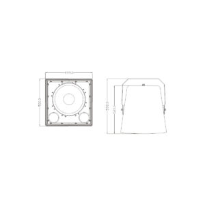 GloboStar® FDB LT115BT 98011 Facilities Speaker – Παθητικό Ηχείο Subwoofer Εγκαταστάσεων Επιτοίχιο με Μετασχηματιστή 100V & 8Ω – 400W RMS (1600W Peak) – 1 x 15″ Inches LF – Αδιάβροχο IP56 – Λευκό – Μ49 x Π50 x Υ52cm