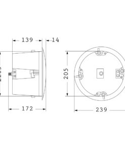 GloboStar® FDB C600T 98012 Facilities Speaker – Παθητικό Ηχείο Εγκαταστάσεων Χωνευτό Οροφής με Μετασχηματιστή 100V & 8Ω – 40W RMS (80W Peak) – 1 x 6″ Inches LF & 1 x 1″ Inches HF – IP20 – Λευκό – Φ24 x Υ15.3cm