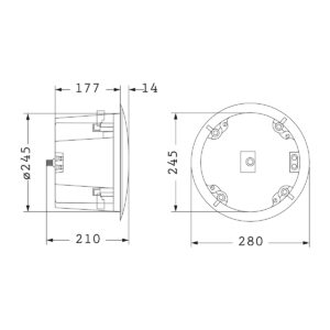 GloboStar® FDB C800T 98013 Facilities Speaker – Παθητικό Ηχείο Εγκαταστάσεων Χωνευτό Οροφής με Μετασχηματιστή 100V & 8Ω – 50W RMS (100W Peak) – 1 x 8″ Inches LF & 1 x 1″ Inches HF –  IP20 – Λευκό – Φ28 x Υ19.1cm