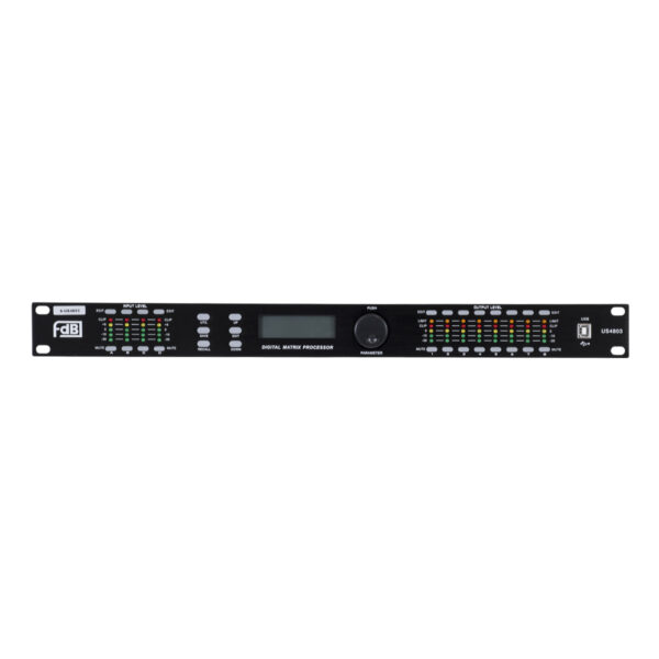 GloboStar® FDB US4803 98021 Audio Processor – Επαγγελματικός Επεξεργαστής Ήχου 4in & 8out – 32-bit DSP SHARC Processor – Frequency Response 20Hz-20Khz DR115DBu – AC 220V/50-60Hz – IP20 – Μαύρο – Μ48.2 x Π20.5 x Υ4.4cm