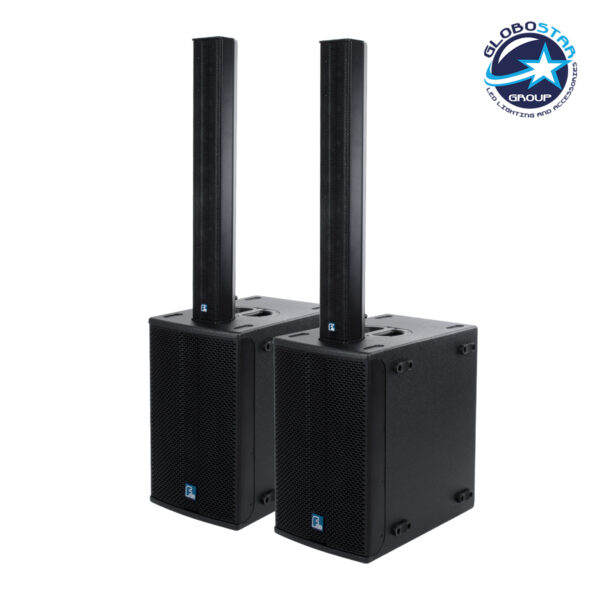 GloboStar® FDB K803+K112BAS 98024-98025-SET PA Column System – Ενεργό Αυτοενισχυόμενο Σετ Ηχείων & Subwoofer Column Κολωνάτο με Ψηφιακό Ενισχυτή FA2.36 AC 220V/50-60Hz – 600W RMS/8Ω + 400W RMS/8Ω (4000W Peak) – IP20 – Μαύρο – Σετ 4 Τεμαχίων