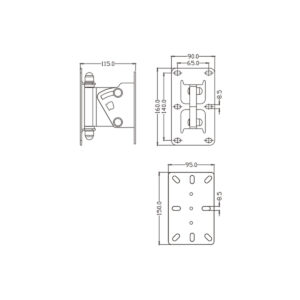 GloboStar® FDB K806-WB2 98030 Speaker Base Wall Bracket – Επιτοίχια Ρυθμιζόμενη Βάση Ηχείου για Τοποθέτηση Συστήματος Κολωνάτων Ηχείων K806 – IP20 – Μαύρο – Μ9.5 x Π11.5 x Υ16cm – Ζεύγος