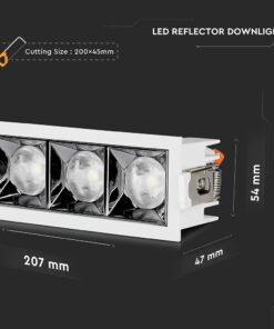LED Φωτιστικό Χωνευτό 20W CRI>90 V-TAC PRO Samsung Chip 12° 1600lm Φυσικό 4000K – 980