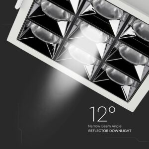LED Φωτιστικό Χωνευτό 36W CRI>90 V-TAC PRO Samsung Chip 12° 2880lm Φυσικό 4000K – 983