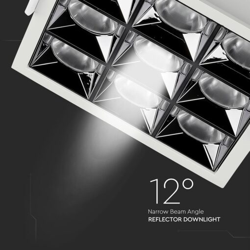 LED Φωτιστικό Χωνευτό 36W CRI>90 V-TAC PRO Samsung Chip 12° 2880lm Φυσικό 4000K – 983