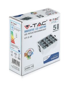 LED Φωτιστικό Χωνευτό 36W CRI>90 V-TAC PRO Samsung Chip 12° 2880lm Φυσικό 4000K – 983