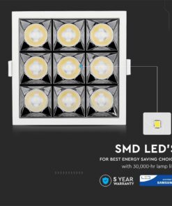 LED Φωτιστικό Χωνευτό 36W CRI>90 V-TAC PRO Samsung Chip 12° 2880lm Φυσικό 4000K – 983