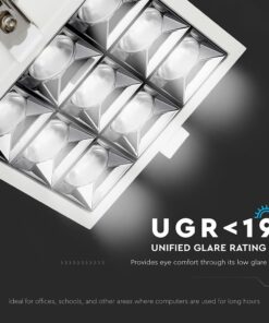 LED Φωτιστικό Χωνευτό 36W CRI>90 V-TAC PRO Samsung Chip 12° 2880lm Φυσικό 4000K – 983